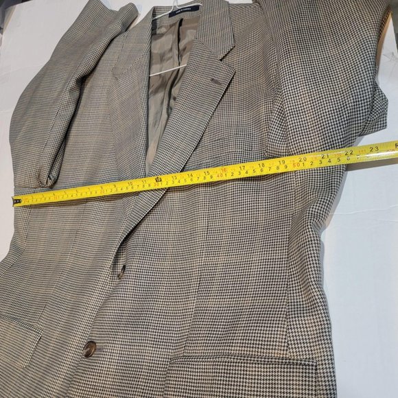 44R Chaps Ralph Lauren Men Brown Tweed Blazer Sport Coat Suit Jacket Houndstooth - Picture 8 of 9